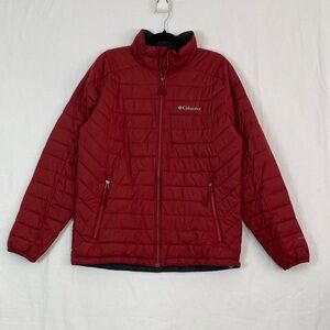 Columbia Red Puffer Jacket with Omni Heat Thermal Lining